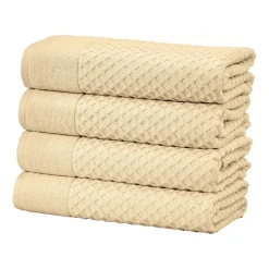 Linery Cotton Quick-Dry Textured 4 Pc Bath Towels