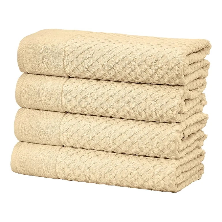 Linery Cotton Quick-Dry Textured 4 Pc Bath Towels