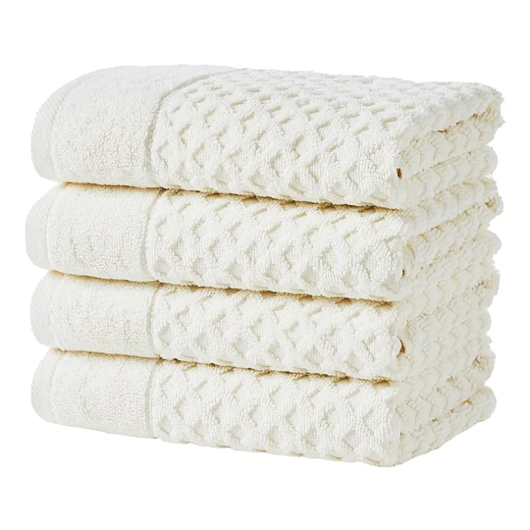 Linery Cotton Quick-Dry Textured 4 Pc Bath Towels