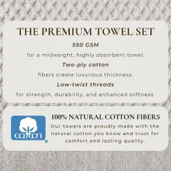 Linery Cotton Quick-Dry Textured 4 Pc Bath Towels