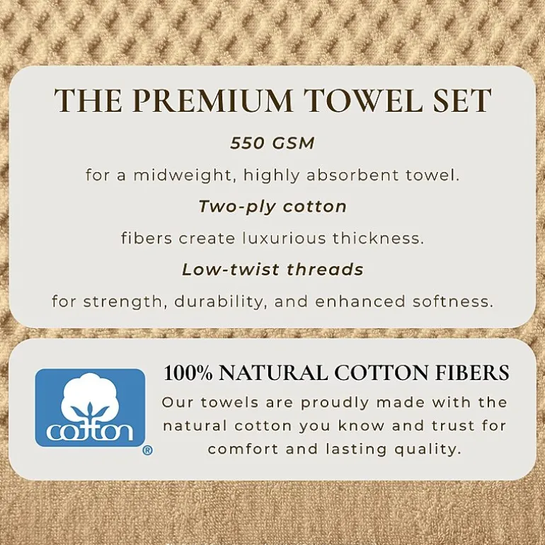 Linery Cotton Quick-Dry Textured 4 Pc Bath Towels