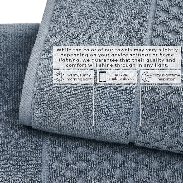 Linery Cotton Quick-Dry Textured 6 Pc Hand Towels