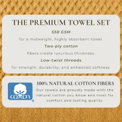 Linery Cotton Quick-Dry Textured 6 Pc Hand Towels