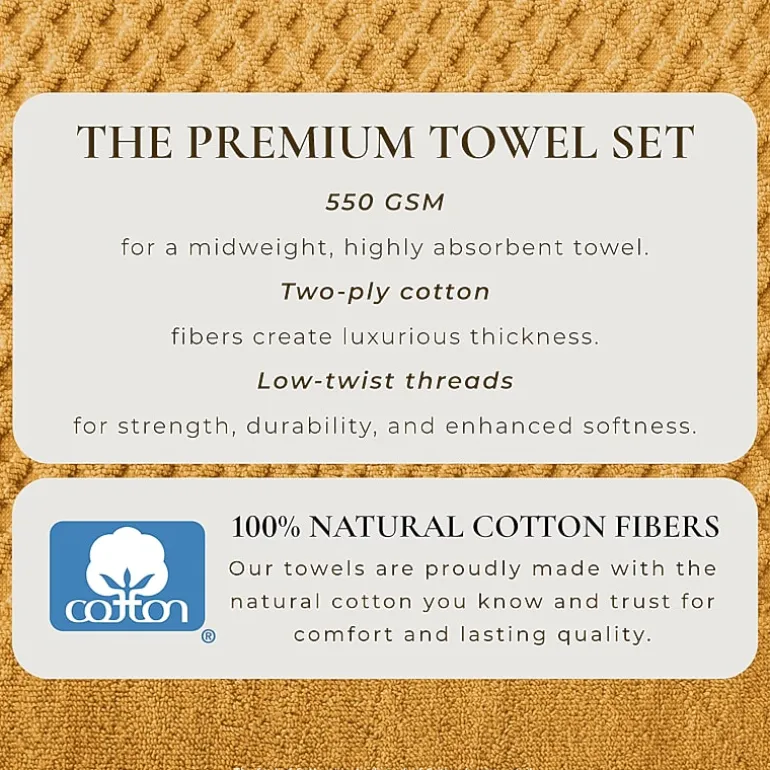 Linery Cotton Quick-Dry Textured 6 Pc Hand Towels
