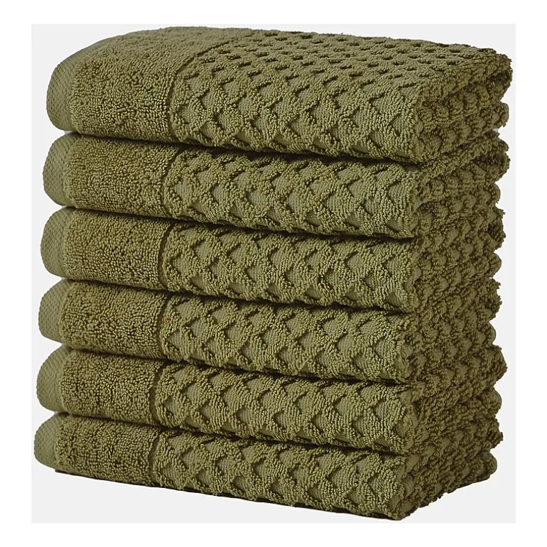 Linery Cotton Quick-Dry Textured 6 Pc Hand Towels