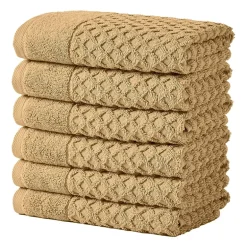 Linery Cotton Quick-Dry Textured 6 Pc Hand Towels