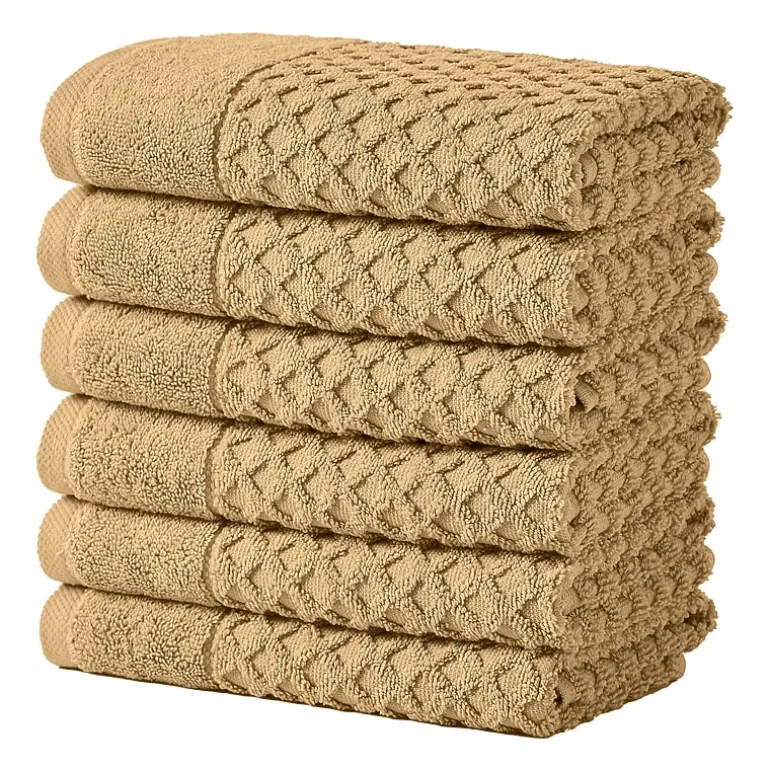 Linery Cotton Quick-Dry Textured 6 Pc Hand Towels