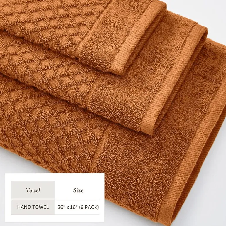 Linery Cotton Quick-Dry Textured 6 Pc Hand Towels
