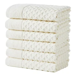 Linery Cotton Quick-Dry Textured 6 Pc Hand Towels