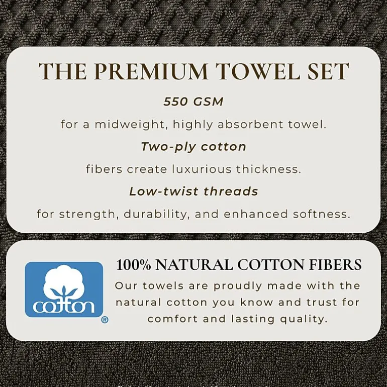 Linery Cotton Quick-Dry Textured 6 Pc Hand Towels