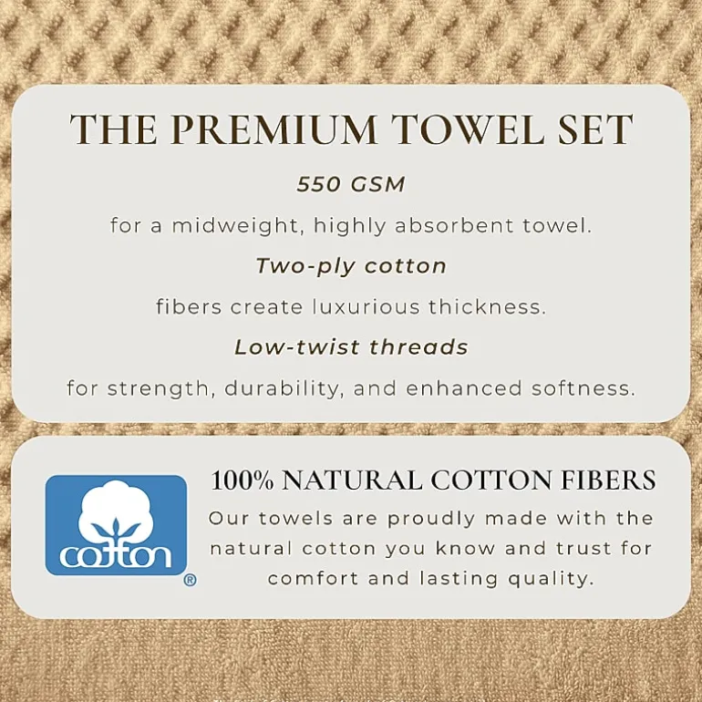 Linery Cotton Quick-Dry Textured 6 Pc Hand Towels