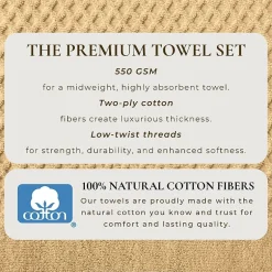 Linery Cotton Quick-Dry Textured 6 Pc Hand Towels