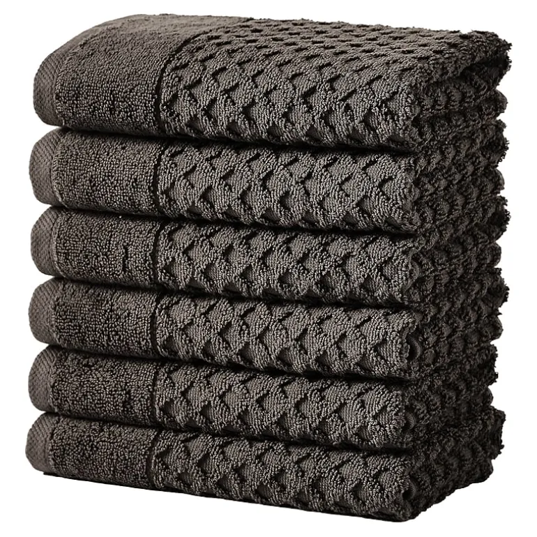 Linery Cotton Quick-Dry Textured 6 Pc Hand Towels