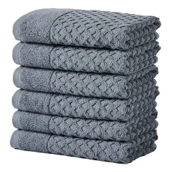 Linery Cotton Quick-Dry Textured 6 Pc Hand Towels