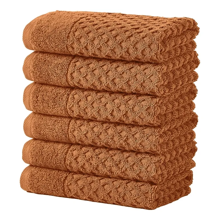 Linery Cotton Quick-Dry Textured 6 Pc Hand Towels