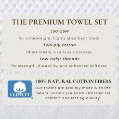 Linery Cotton Quick-Dry Textured 6 Pc Hand Towels