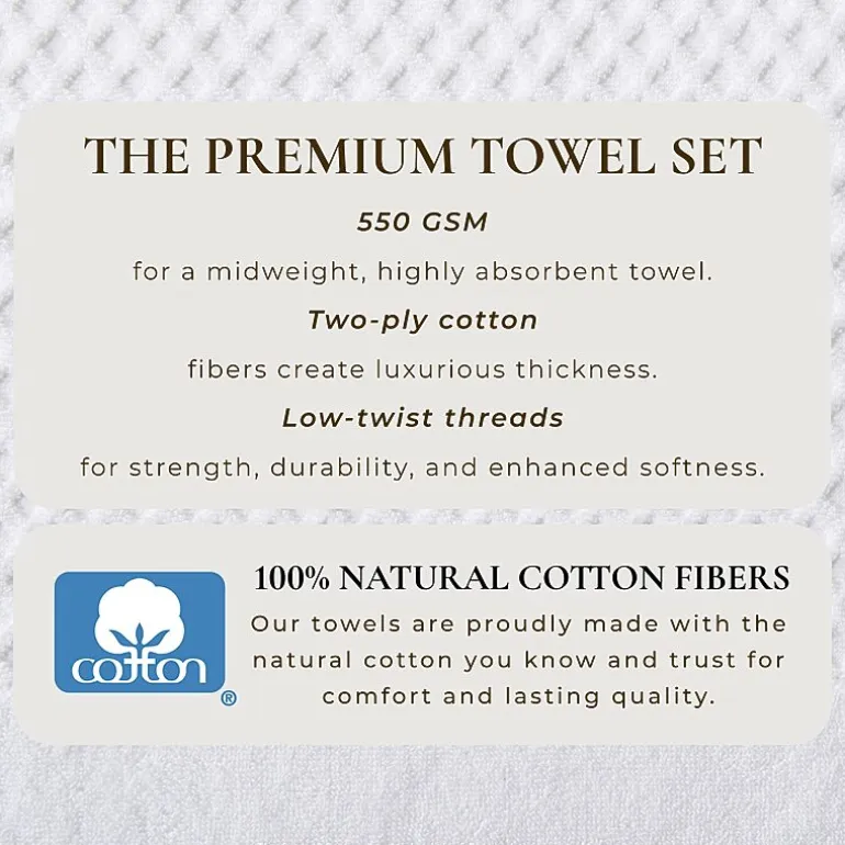 Linery Cotton Quick-Dry Textured 6 Pc Hand Towels