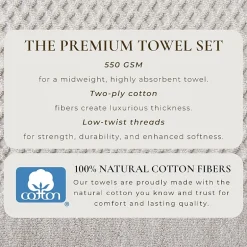 Linery Cotton Quick-Dry Textured 6 Pc Hand Towels
