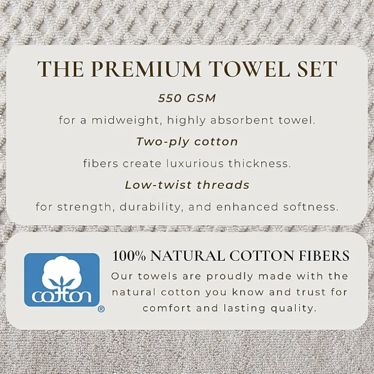 Linery Cotton Quick-Dry Textured 6 Pc Hand Towels