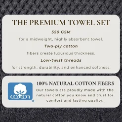 Linery Cotton Quick-Dry Textured 6 Pc Hand Towels