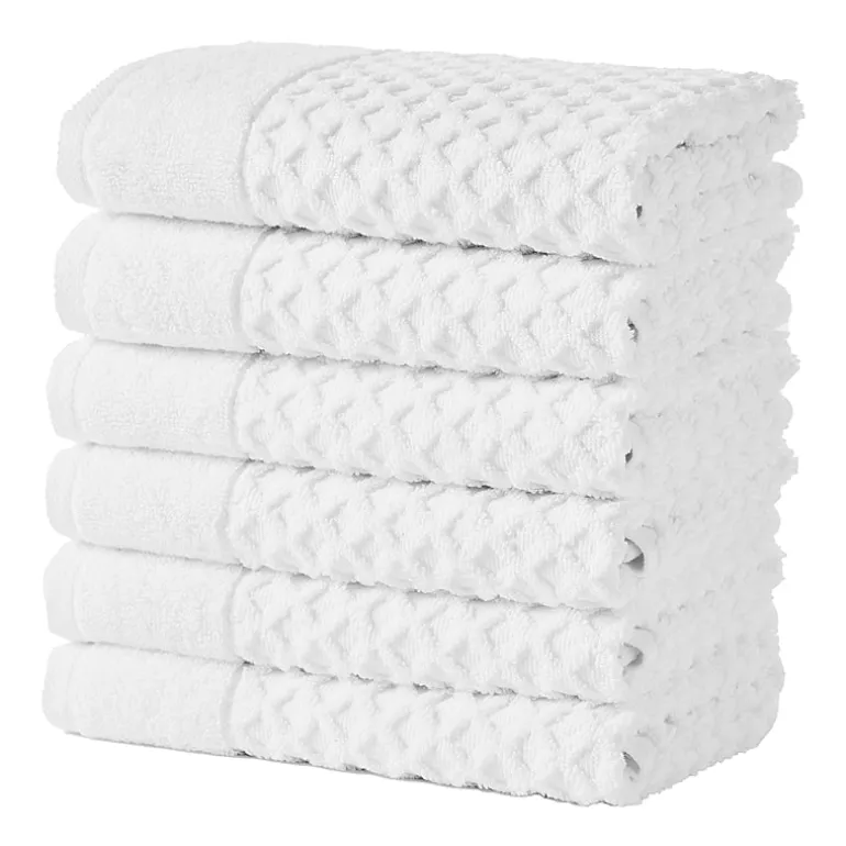 Linery Cotton Quick-Dry Textured 6 Pc Hand Towels