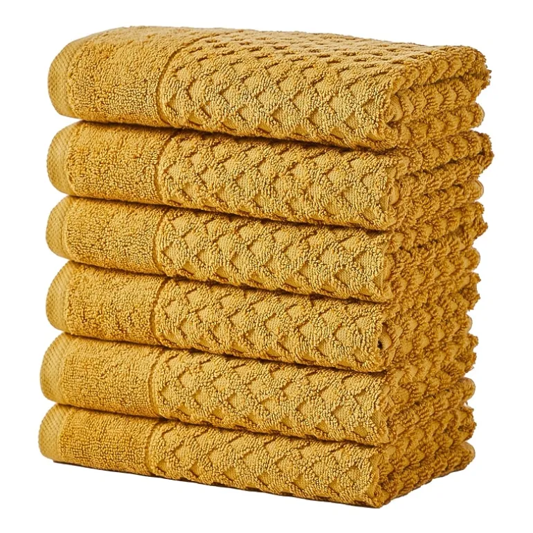 Linery Cotton Quick-Dry Textured 6 Pc Hand Towels