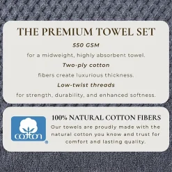 Linery Cotton Quick-Dry Textured 6 Pc Hand Towels