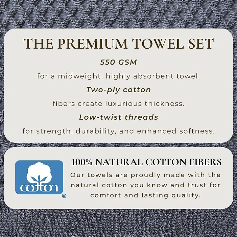 Linery Cotton Quick-Dry Textured 6 Pc Hand Towels
