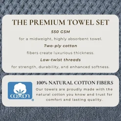 Linery Cotton Quick-Dry Textured 6 Pc Hand Towels