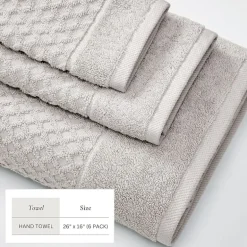Linery Cotton Quick-Dry Textured 6 Pc Hand Towels