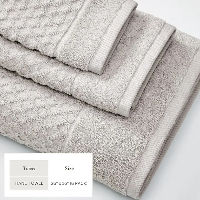 Linery Cotton Quick-Dry Textured 6 Pc Hand Towels