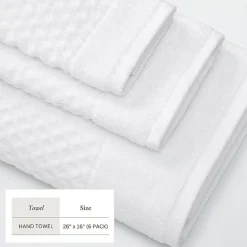 Linery Cotton Quick-Dry Textured 6 Pc Hand Towels