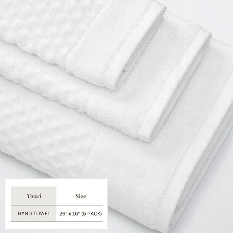 Linery Cotton Quick-Dry Textured 6 Pc Hand Towels