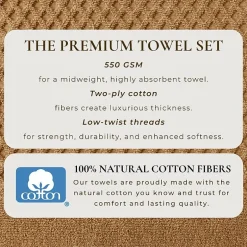 Linery Cotton Quick-Dry Textured 6 Pc Hand Towels