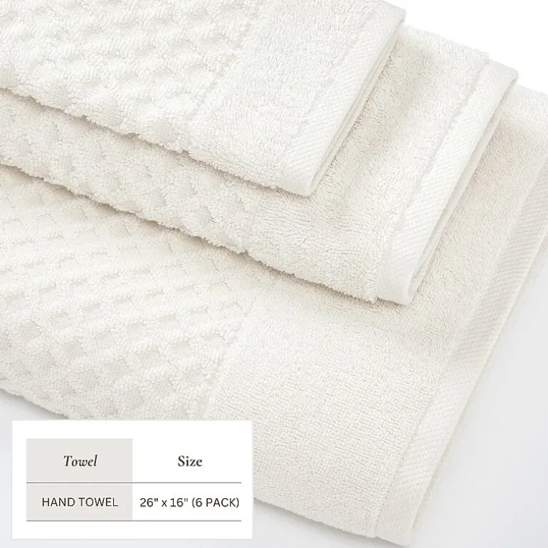 Linery Cotton Quick-Dry Textured 6 Pc Hand Towels