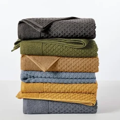 Linery Cotton Quick-Dry Textured 6 Pc Hand Towels