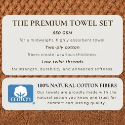 Linery Cotton Quick-Dry Textured 6 Pc Hand Towels