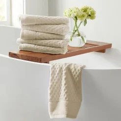 Linery Solid Cotton Textured Bath Sheet