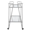 Linon Hera Kitchen And Dining Room Collection Glass-Top Serving Cart