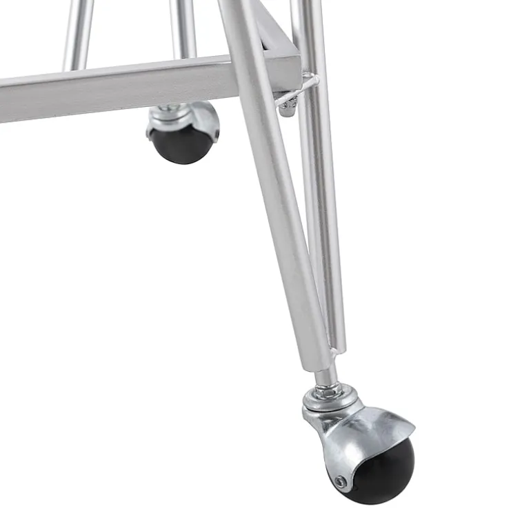 Linon Hera Kitchen And Dining Room Collection Glass-Top Serving Cart
