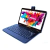 LINSAY® 10.1 Octa Core 128Gb Android 15 Tablet Black Croc Keyboard