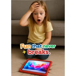 LINSAY® 10.1 Octa Core 128Gb Android 15 Tablet Kids Red