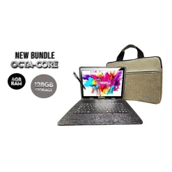 LINSAY® 10.1 Octa Core 128Gb Android 15 Tablet Black Keyboard