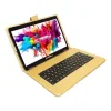 LINSAY® 10.1 Octa Core 128Gb Android 15 Tablet Golden Keyboard