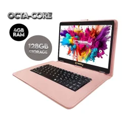 LINSAY® 10.1 Octa Core 128Gb Android 15 Tablet Pea Keyboard