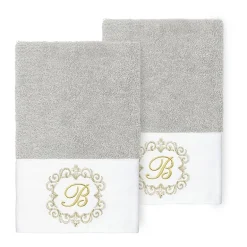 Linum Home Textiles Monica Gold 2-pc. Embellished Hand Towel