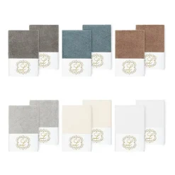 Linum Home Textiles Monica Gold 2-pc. Embellished Hand Towel