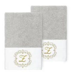 Linum Home Textiles Monica Gold 2-pc. Embellished Hand Towel