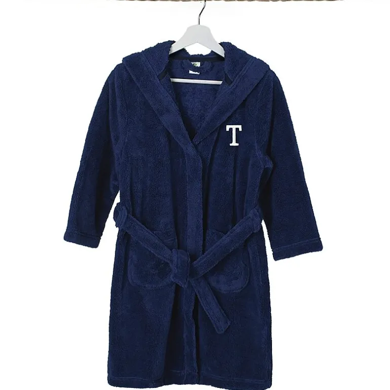 Linum Home Textiles Personalized Kids Bathrobe Unisex Long Sleeve Long Length Robe