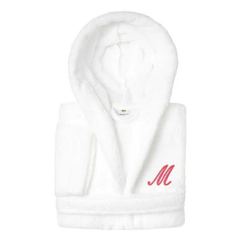 Linum Home Textiles Personalized Kids Bathrobe Unisex Long Sleeve Long Length Robe